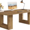 Tribesigns Home Office Desk, 62.99" Large Farmhouse Executive Desk, Computer Table for Office, Conference Room, Study Room (Walnut)