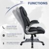 71Uk6EszmBL._AC_SL1500_.jpg COLAMY Leather Executive Office Chair- High Back Home Computer Desk Chair with Padded Flip-up Arms, Adjustable Tilt Lock, Swivel Rolling Ergonomic Chair for Adult Working Study-Black, Set of 2