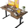 Agilestic Electric Standing Desk, L-Shaped 55 Inches Height Adjustable Desk, Sit and Stand up for Work Office Home, Ergonomic Rising Computer Table for Home Office with Splice Board, Rustic Brown