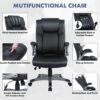 71nTMYzH4VL._AC_SL1500_.jpg COLAMY Leather Executive Office Chair- High Back Home Computer Desk Chair with Padded Flip-up Arms, Adjustable Tilt Lock, Swivel Rolling Ergonomic Chair for Adult Working Study-Black, Set of 2