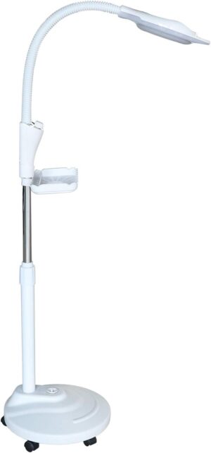 51iqnv8wu5L._AC_SL1500_.jpg 16X Magnifying Floor Lamp with Esthetician Light, Stepless Dimmable Magnifying Floor Lamp with 5 Wheel Rolling Base, LED Lighted Standing Mag Lamp for Tattoo,Crafts, Sewing, Lash & Facials Nail