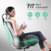 COLAMY Ergonomic Office Chair, High Back Computer Executive Desk Chair with Lumbar Support, Adjustable Headrest and 4D Arms, Slide Seat-BlackGrey