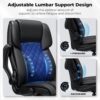 Big and Tall Office Chair 450lbs Heavy Duty Ergonomic Executive Desk Chair with Adjustable Lumbar Support High Back Home Computer Leather Chair with Padded Flip-up Arms for Heavy People Black