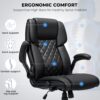 Big and Tall Office Chair 450lbs Heavy Duty Ergonomic Executive Desk Chair with Adjustable Lumbar Support High Back Home Computer Leather Chair with Padded Flip-up Arms for Heavy People Black