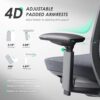 COLAMY Ergonomic Office Chair, High Back Computer Executive Desk Chair with Lumbar Support, Adjustable Headrest and 4D Arms, Slide Seat-BlackGrey