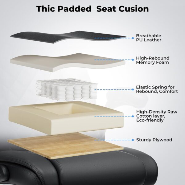 Big and Tall Office Chair 450lbs Heavy Duty Ergonomic Executive Desk Chair with Adjustable Lumbar Support High Back Home Computer Leather Chair with Padded Flip-up Arms for Heavy People Black