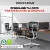 81z0iSXCDL._AC_SL1500_.jpg Ergohuman Eurotech ME8ERG GEN2 High Back Mesh Office Chair with Tilt Tension Control, Tilt Lock, Back Angle, Back Height, Synchro Tilt, Seat Height, Seat Depth, and Arm Height Adjustments, Black