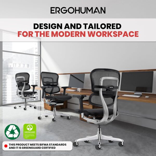 81z0iSXCDL._AC_SL1500_.jpg Ergohuman Eurotech ME8ERG GEN2 High Back Mesh Office Chair with Tilt Tension Control, Tilt Lock, Back Angle, Back Height, Synchro Tilt, Seat Height, Seat Depth, and Arm Height Adjustments, Black