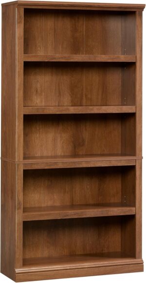 Sauder 5-Shelf Split Bookcase/ Book shelf, Oiled Oak finish