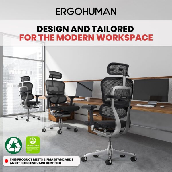 81AypQ47ZcL._AC_SL1500_.jpg Ergohuman Eurotech ME7ERG GEN2 High Back Mesh Office Chair with Tilt Tension Control, Tilt Lock, Back Angle, Back Height, Synchro Tilt, Seat Height, Seat Depth, and Arm Height Adjustments, Black