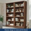 Sauder 5-Shelf Split Bookcase/ Book shelf, Oiled Oak finish