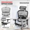 91YOZD0I9KL._AC_SL1500_.jpg Ergohuman Eurotech ME7ERG GEN2 High Back Mesh Office Chair with Tilt Tension Control, Tilt Lock, Back Angle, Back Height, Synchro Tilt, Seat Height, Seat Depth, and Arm Height Adjustments, Grey