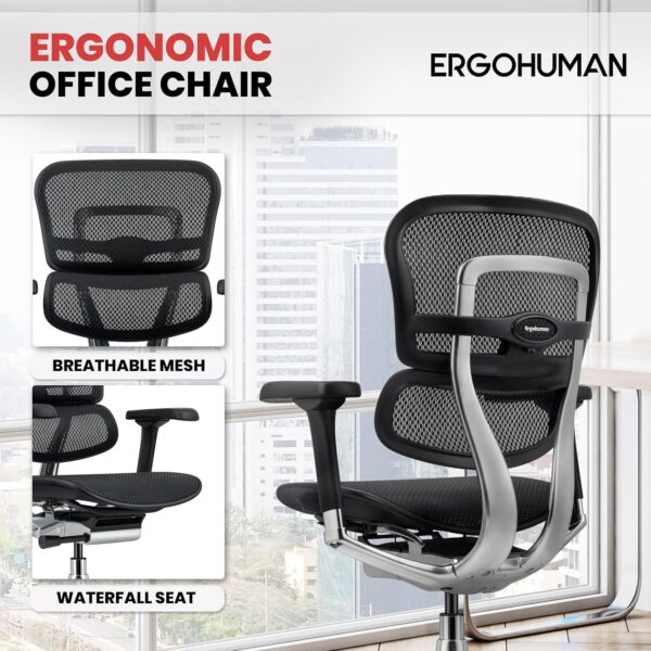 91zTv0a-KRL._AC_SL1500_.jpg Ergohuman Eurotech ME8ERG GEN2 High Back Mesh Office Chair with Tilt Tension Control, Tilt Lock, Back Angle, Back Height, Synchro Tilt, Seat Height, Seat Depth, and Arm Height Adjustments, Black