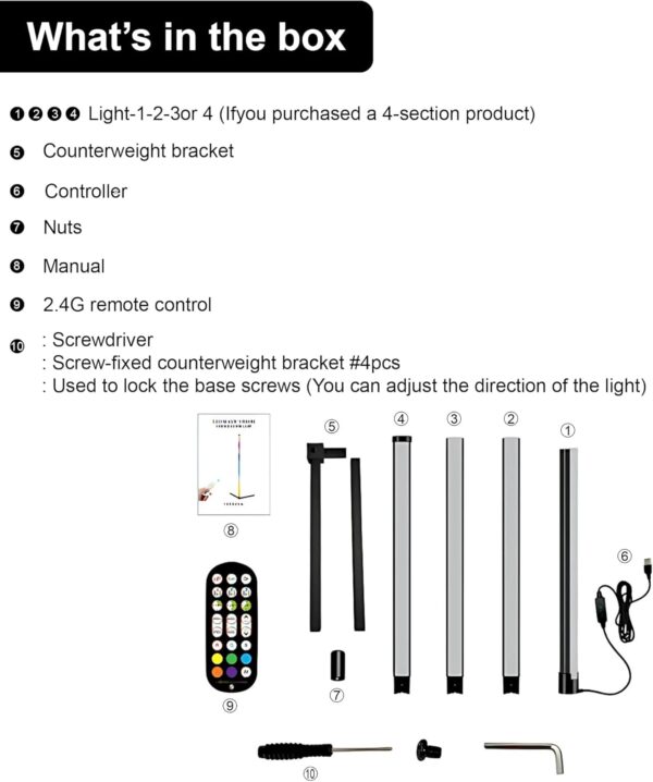 2 Pack Corner Floor Lamp – 57'' Tall RGB Lamp Modern Mood Lighting with 88 LEDs, Bluetooth App Control, and Sturdy Base for Effortless Setup