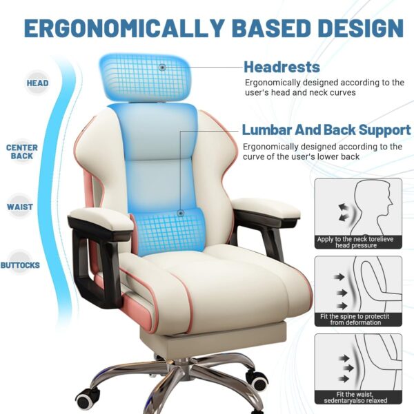 71KV92XmYL._AC_SL1200_.jpg Executive Computer Chair Home Office Desk Chair,Adjustable Angle, Ergonomic Adjustable Height PU Leather Chairs with Cushions Armrest for Long Time Seating-High Office Chair with Footrest