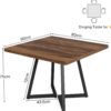 Tribesigns Square Dining Table for 2, 31.5" Industrial Dinner Table with Metal Base, Kitchen Table for Dining Room, Small Space, Apartment, Rustic Brown & Black