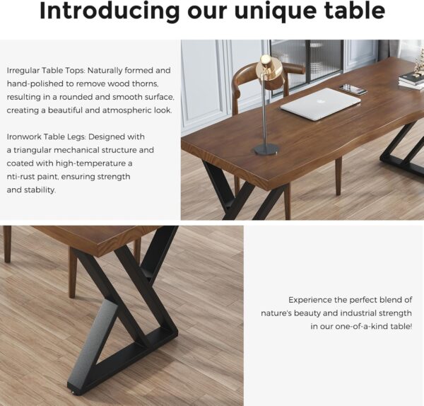 71JHh6BTfqL._AC_SL1500_.jpg Rustic Style Solid Wood 55-inch Computer Desk - Large Office Desk for Home Office, Modern and Simple Design, Ideal for Study, Writing, Dining