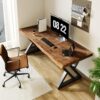 81s6D4Wu1oL._AC_SL1500_.jpg Rustic Style Solid Wood 55-inch Computer Desk - Large Office Desk for Home Office, Modern and Simple Design, Ideal for Study, Writing, Dining